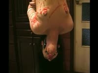 Brunette chick enjoys being tied up in chains